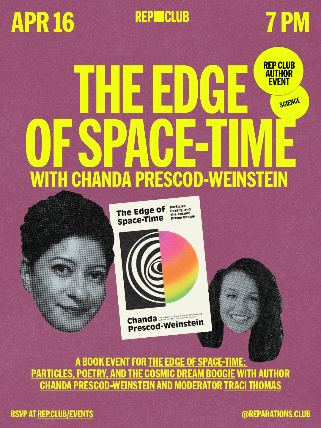 April 16th EVENT: The Edge of Space-Time w/ Chanda Prescod-Weinstein & Traci Thomas