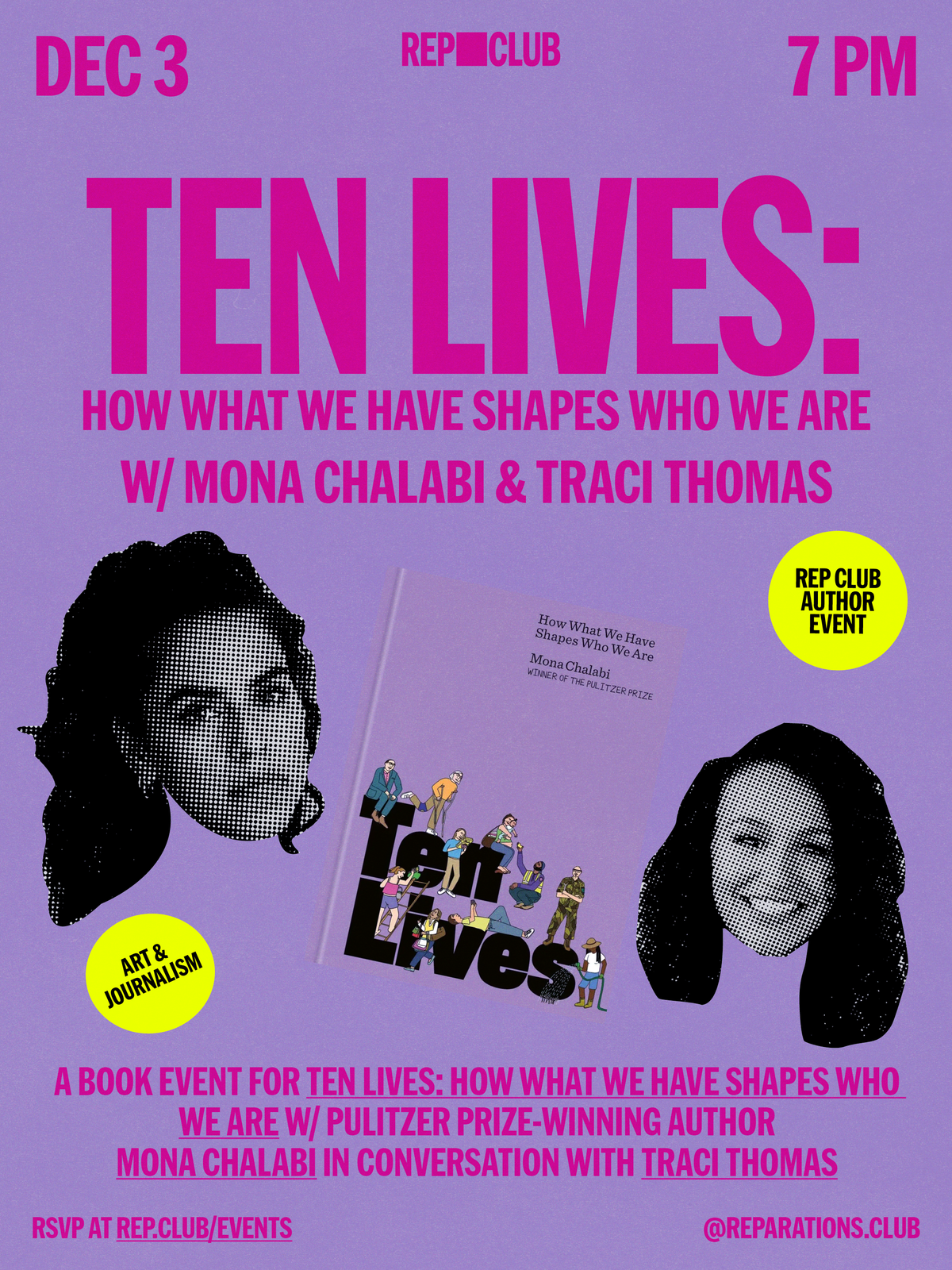 Dec 3rd EVENT: Ten Lives w/ Mona Chalabi & Traci Thomas