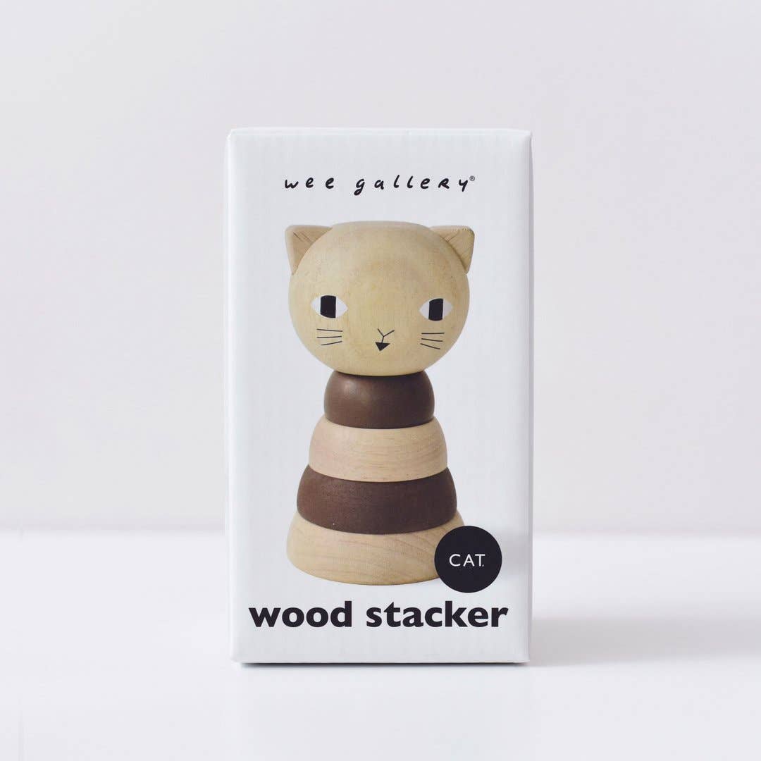 Wooden Ring Stacker - Cat