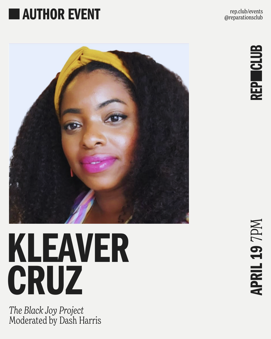 April 19th EVENT: The Black Joy Project // Kleaver Cruz + Dash Harris