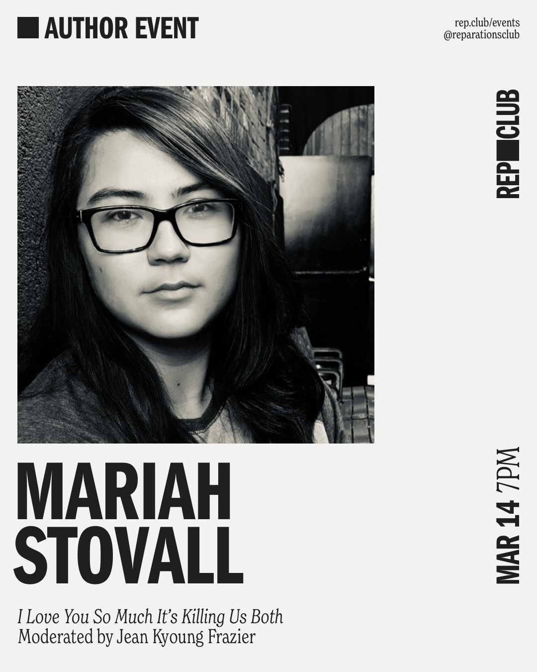 March 14th EVENT: I Love You So Much It's Killing Us Both // Mariah Stovall + Jean Kyoung Frazier