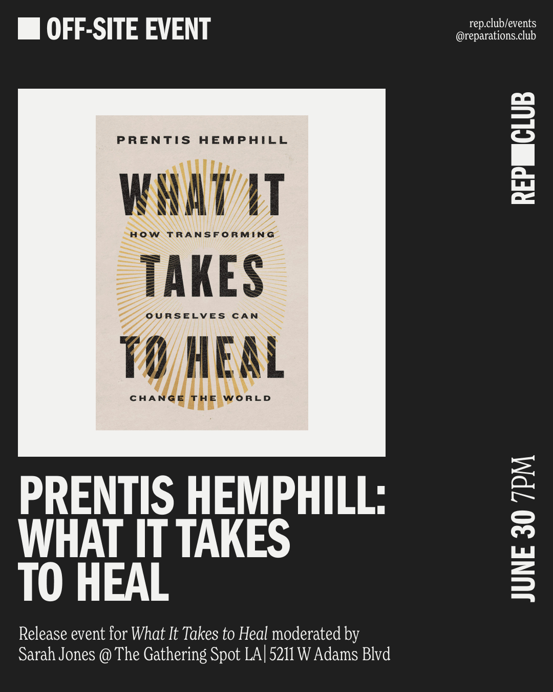 June 30th EVENT What It Takes To Heal Prentis Hemphill Sarah Jon June 30th event what it takes to heal prentis hemphill sarah jon