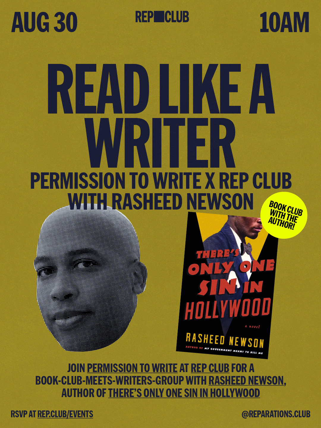 August 30th EVENT: Read Like A Writer x Permission To Write