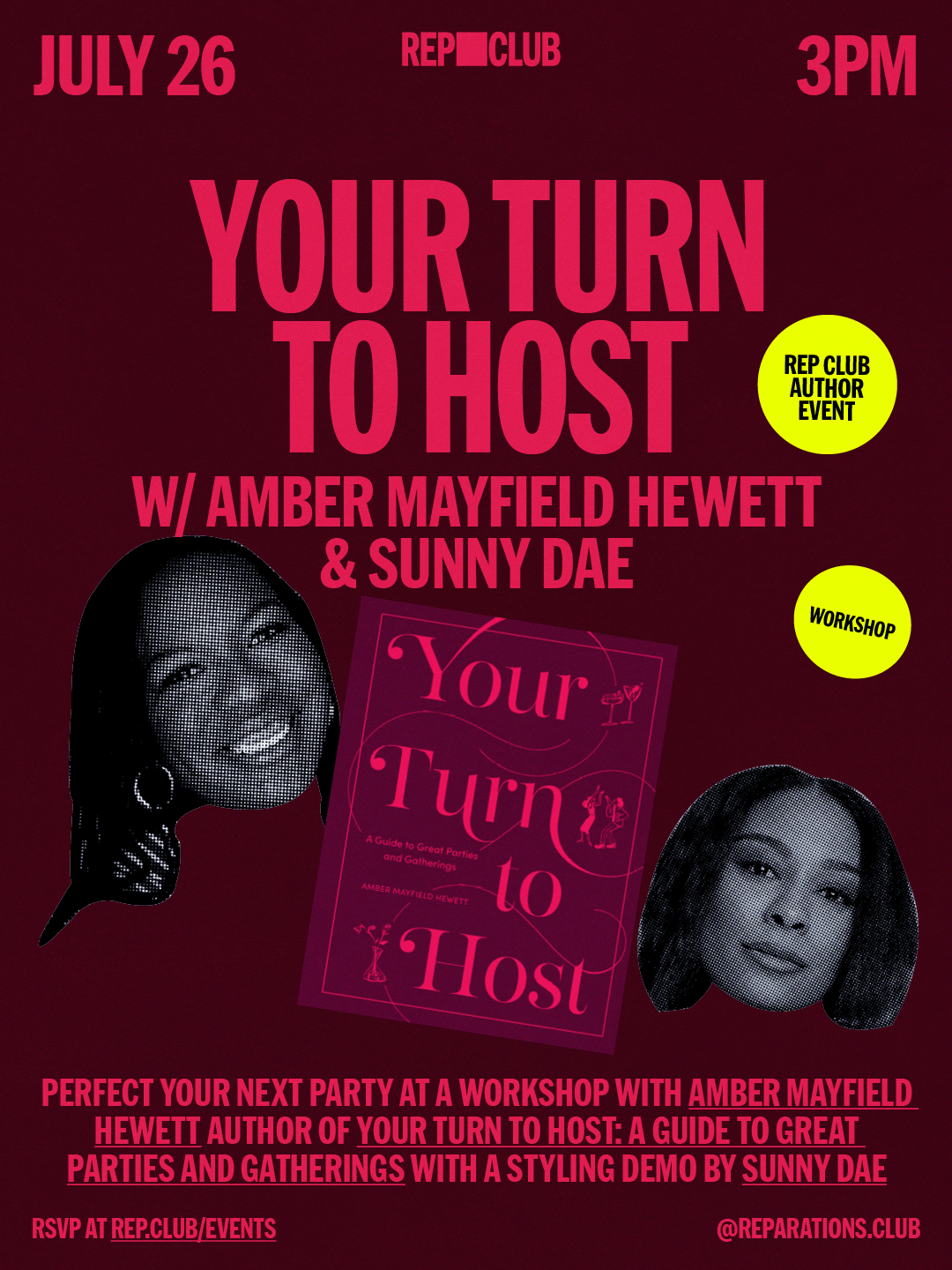 July 26th WORKSHOP: Your Turn To Host w/ Amber Mayfield Hewett