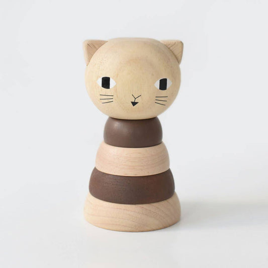 Wooden Ring Stacker - Cat