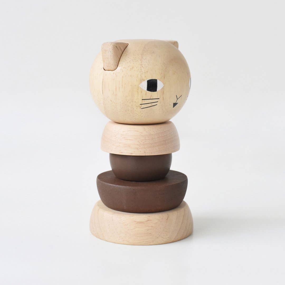 Wooden Ring Stacker - Cat